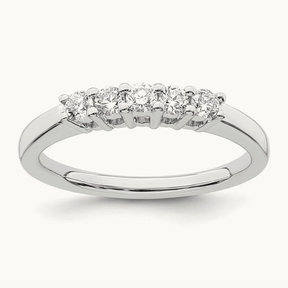 5-Stone Diamond Band, 14K White Gold