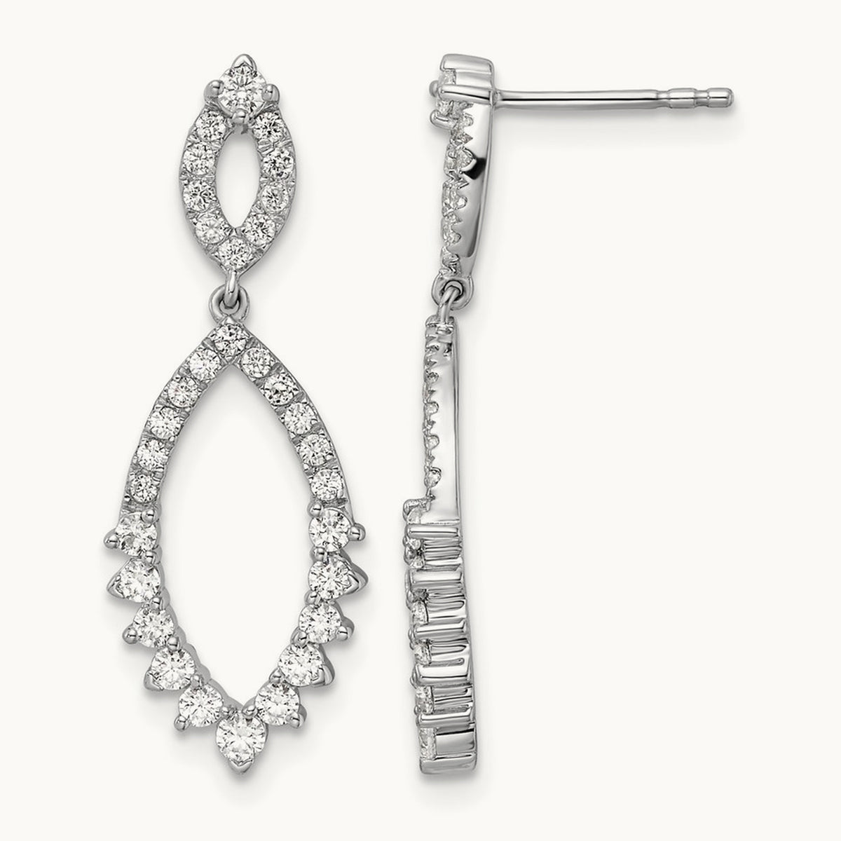 Dangle Post Earrings, 0.75 ct tw Lab-Grown Diamond