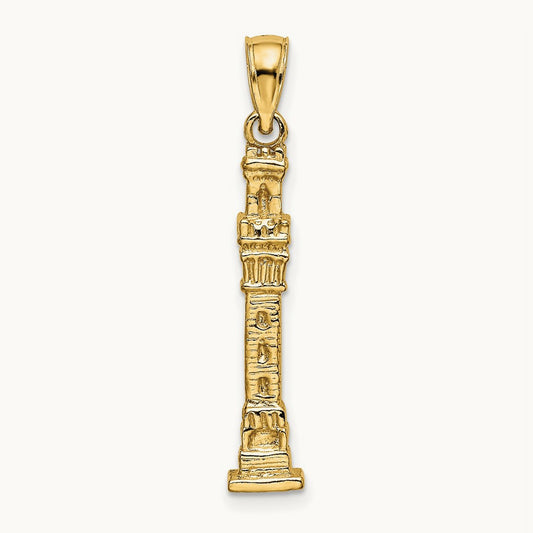 3D Pilgrim Memorial Monument Charm, 14K
