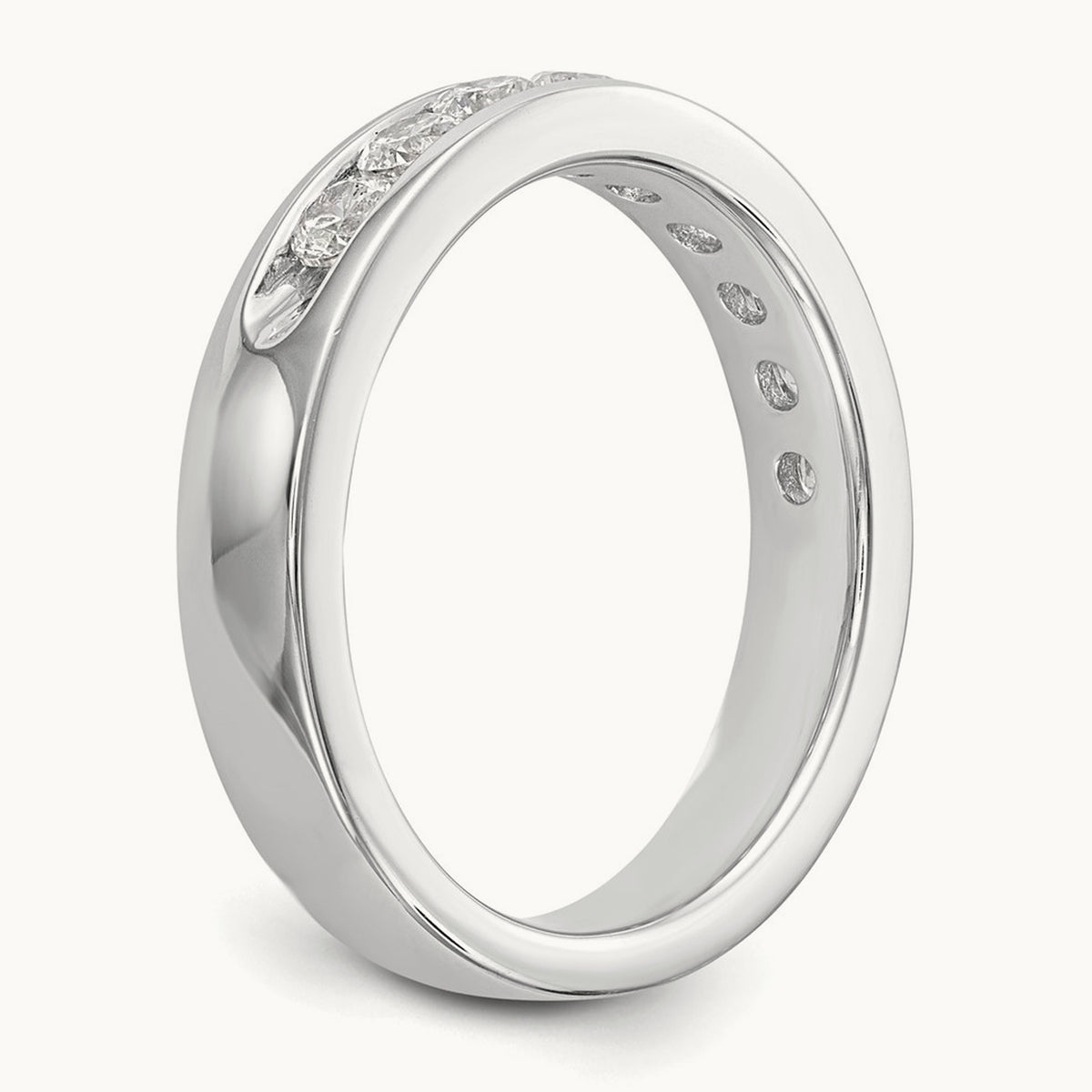 9- Stone Ladies Band Mounting, 2.7mm, 14K White Gold