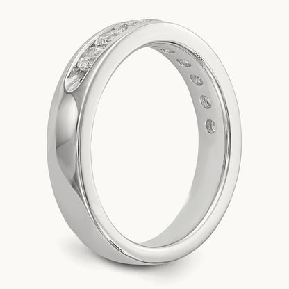 9- Stone Ladies Band Mounting, 2.7mm, 14K White Gold
