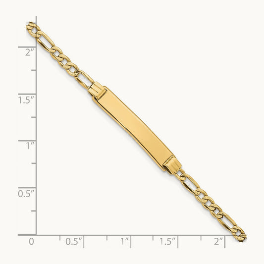 w/Rhodium Children's Pavé Curb Link ID Bracelet, 14K