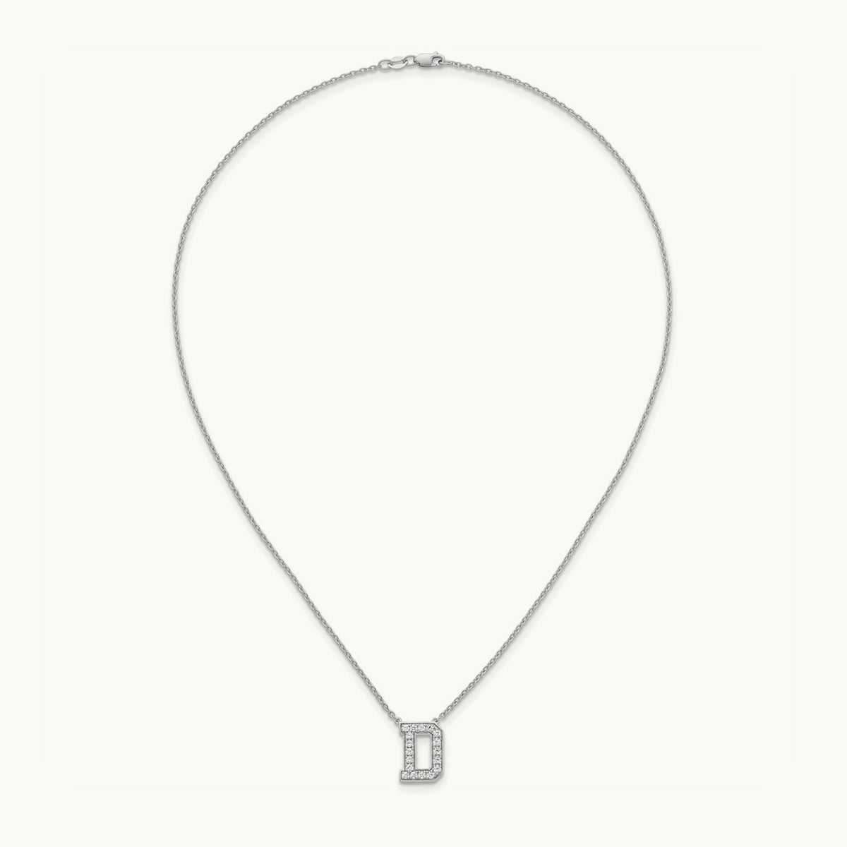 Initial Necklace — 14K White Gold, D, 1/2 ct