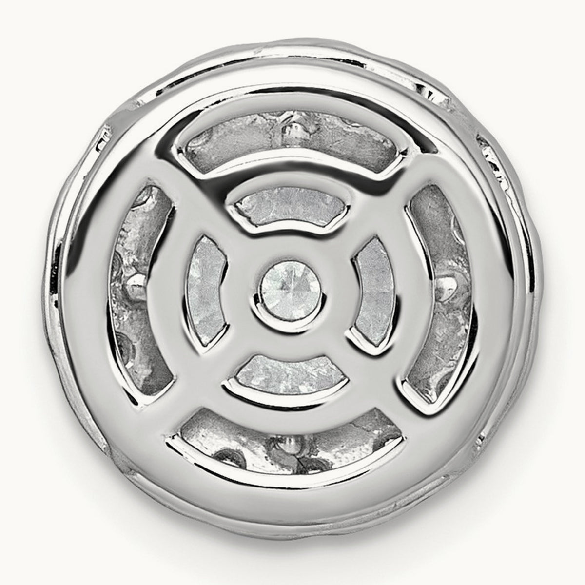 Round Halo Chain Slide Pendant, 0.25-5.00 ct tw Lab-Grown Diamond — 2 1/2 ct, 14K White Gold
