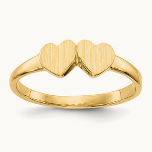 Childs Double Heart Ring, 14K