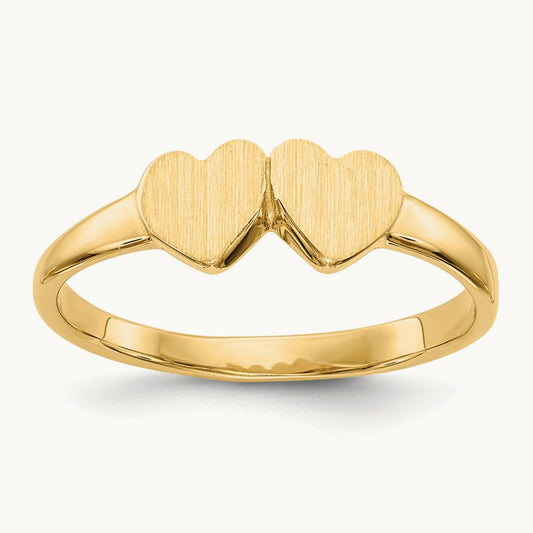 Childs Double Heart Ring, 14K