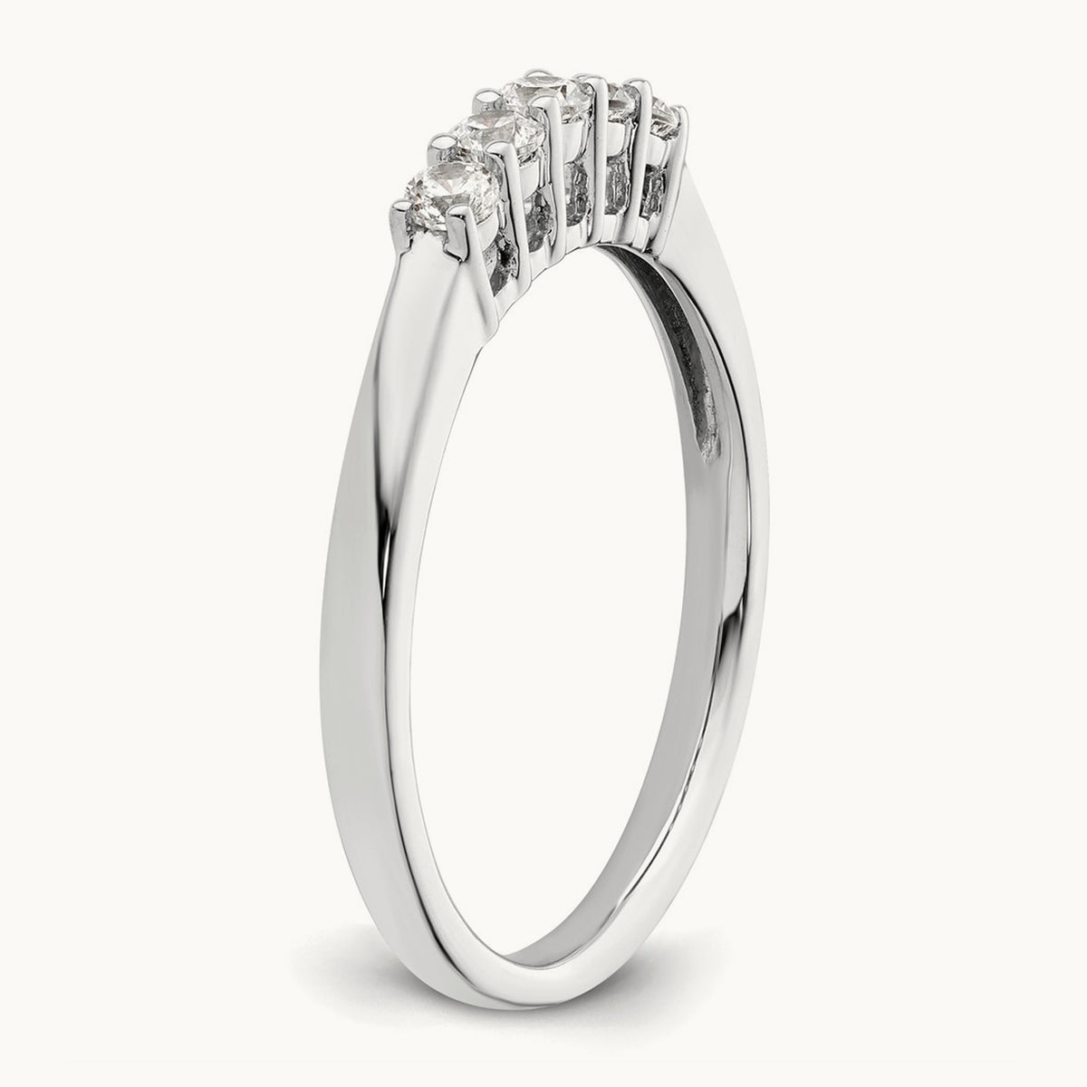 5-Stone Diamond Band, 14K White Gold