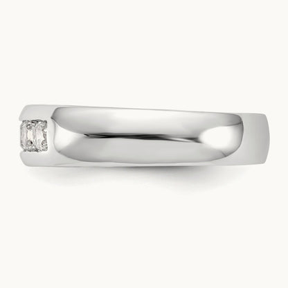 5-Stone Diamond Channel Band, 14K White Gold