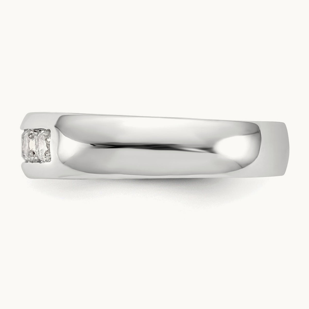 5-Stone Diamond Channel Band, 14K White Gold
