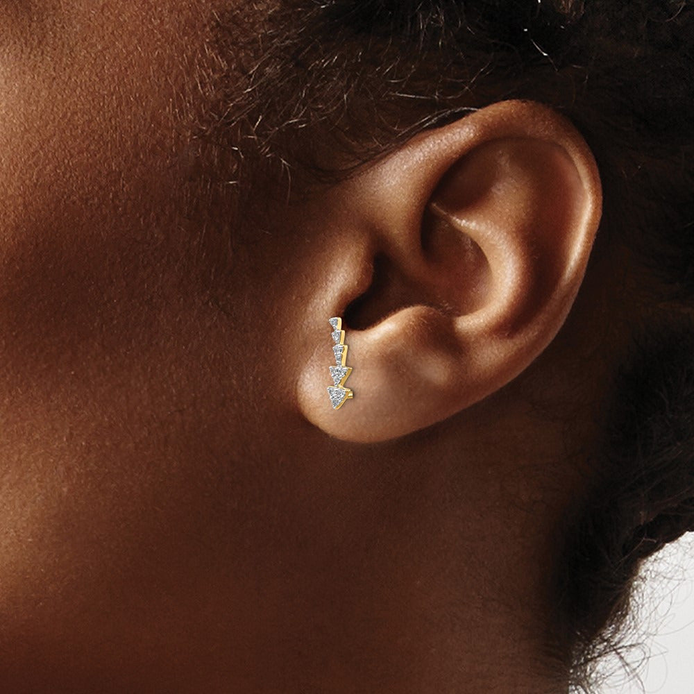 Diamond Ear Climber Earrings — photo set