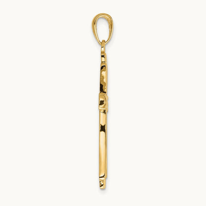 Polished Solid Cross Pendant — 14K Yellow Gold