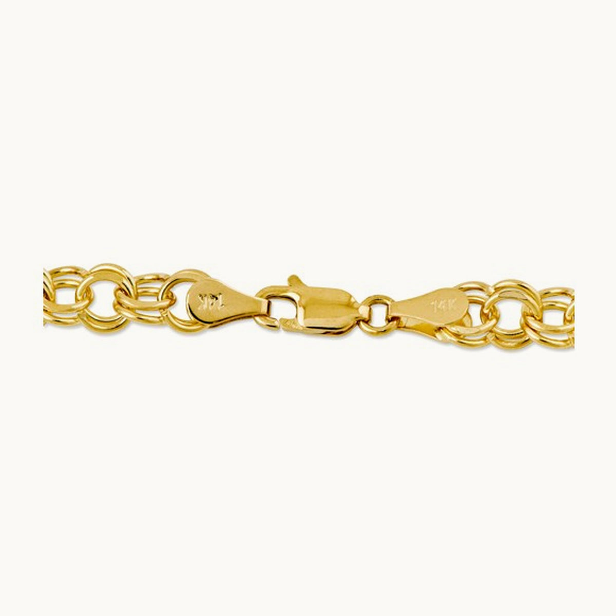 Double Link Charm Bracelet, 14K Yellow Gold