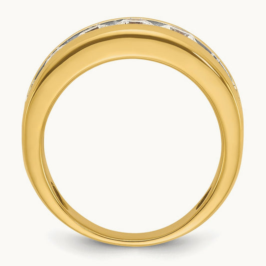 IBGoodman Men's Polished 1.5ctw Diamond Ring, 14K with White Rhodium