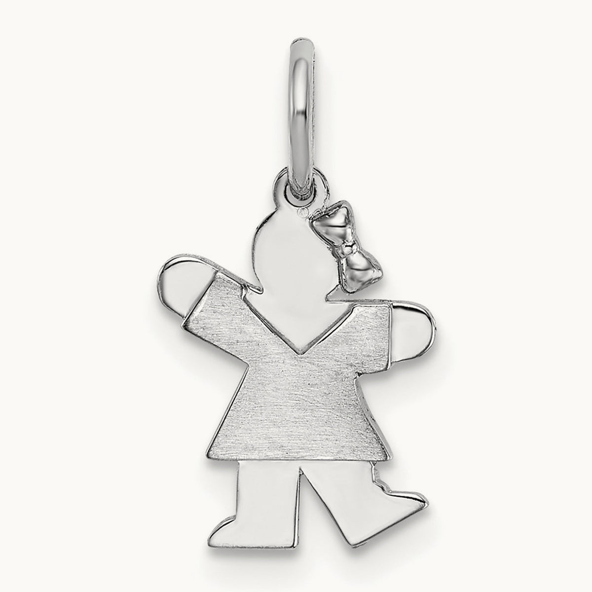 Mini Girl Kiss Charm — 14K White Gold