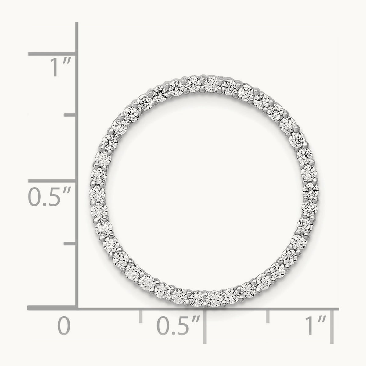 Diamond Circle Chain Slide — 14K White Gold, 22.75mm