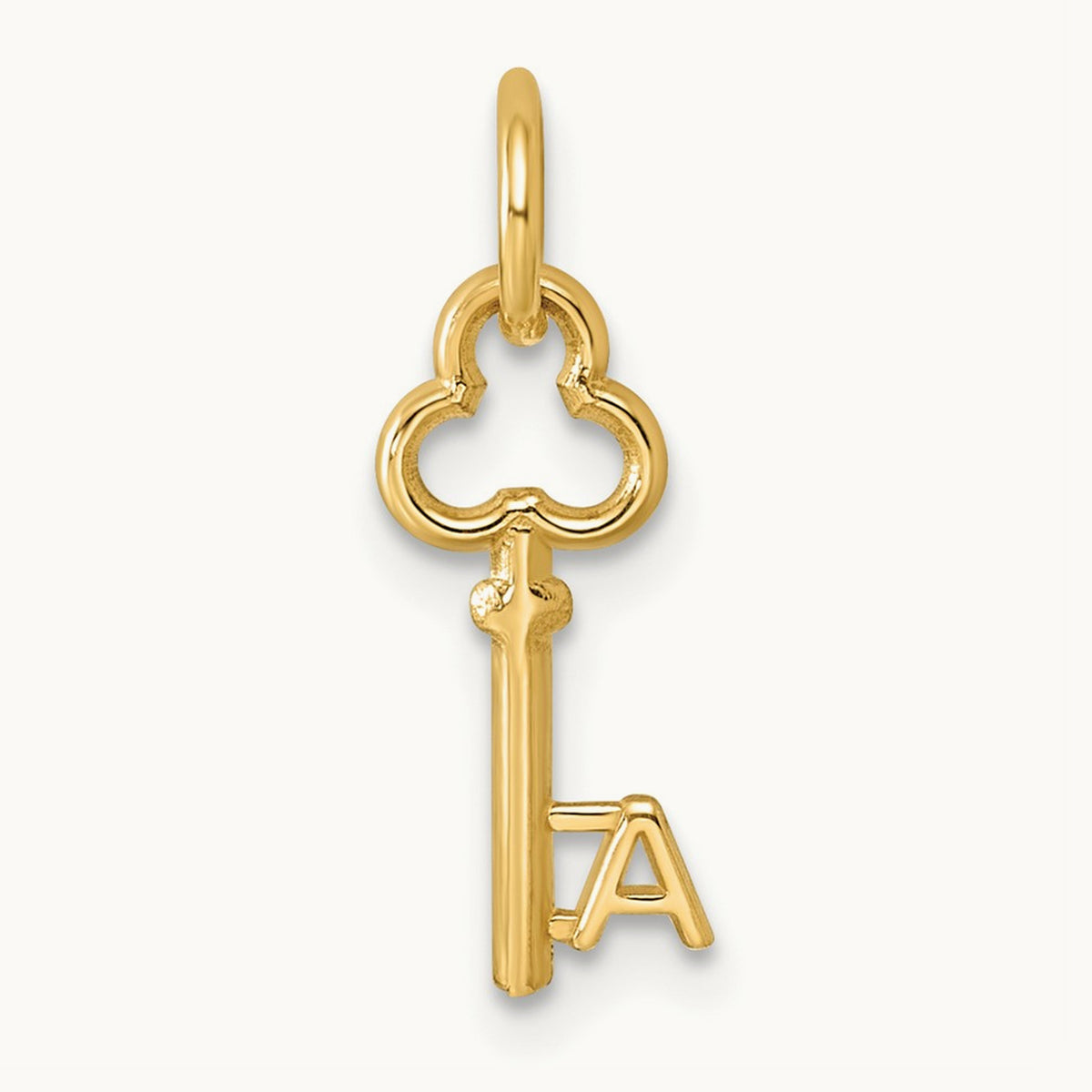 Key Initial Charm — 14K Yellow Gold, A