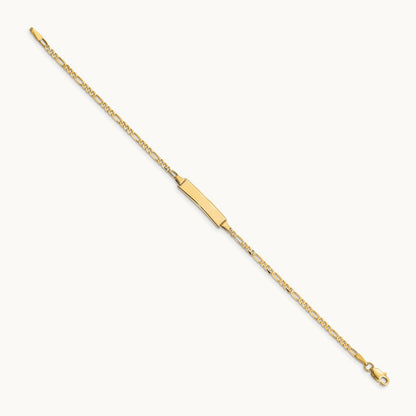 Figaro Link ID Bracelet, 14K