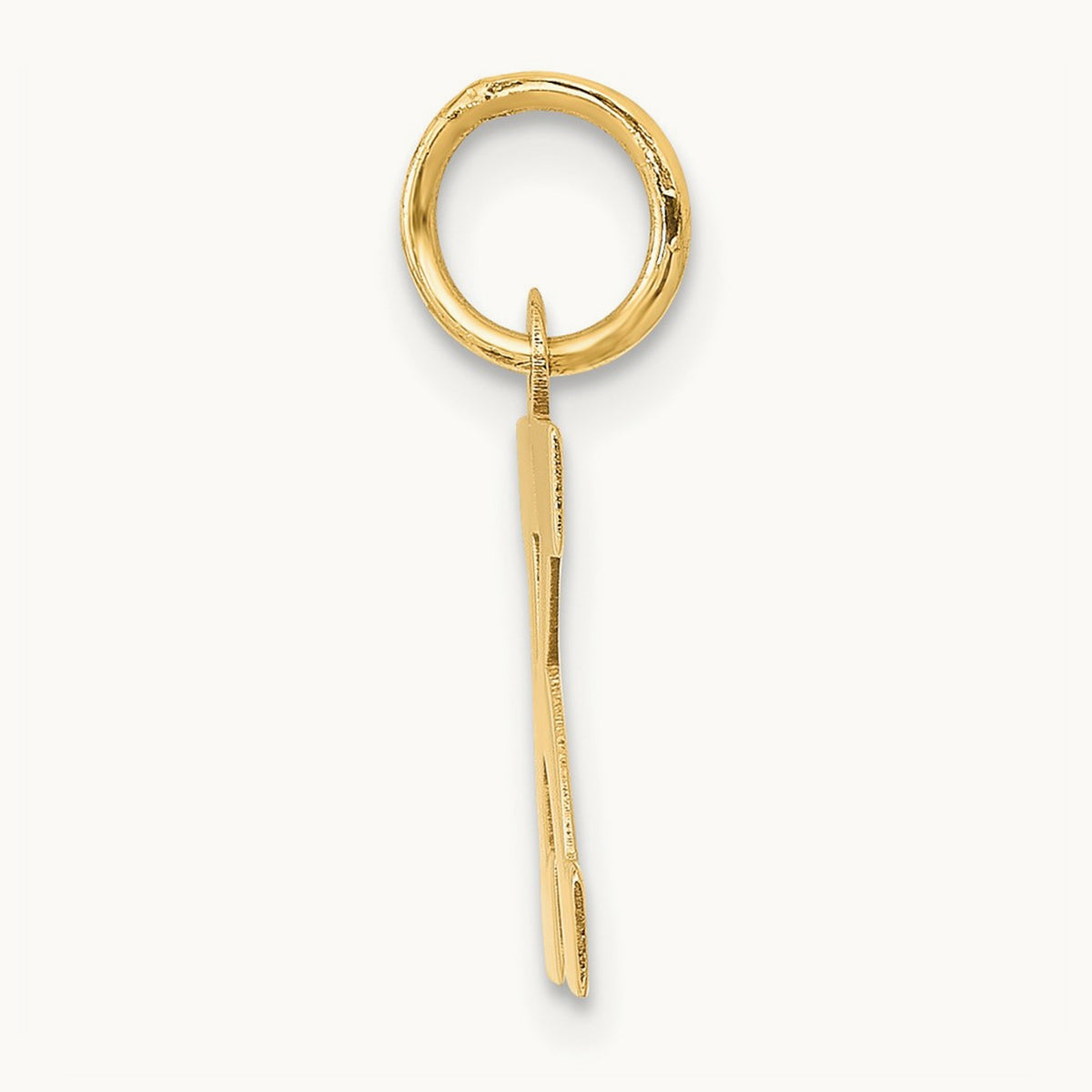 Small Block Initial Charm — 14K Yellow Gold, K