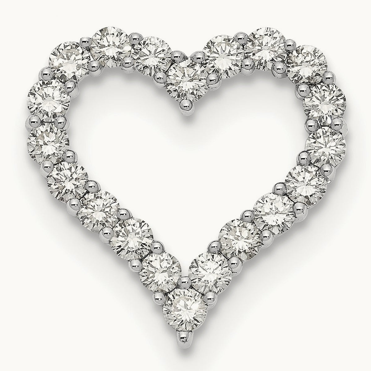 Heart Chain Slide, 2.00 ct tw Lab-Grown Diamond — 14K White Gold
