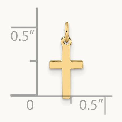 Polished Solid Cross Pendant — 14.82mm