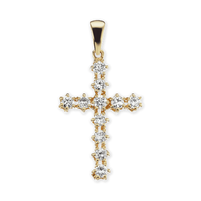 Contemporary Cross Pendant with Diamonds