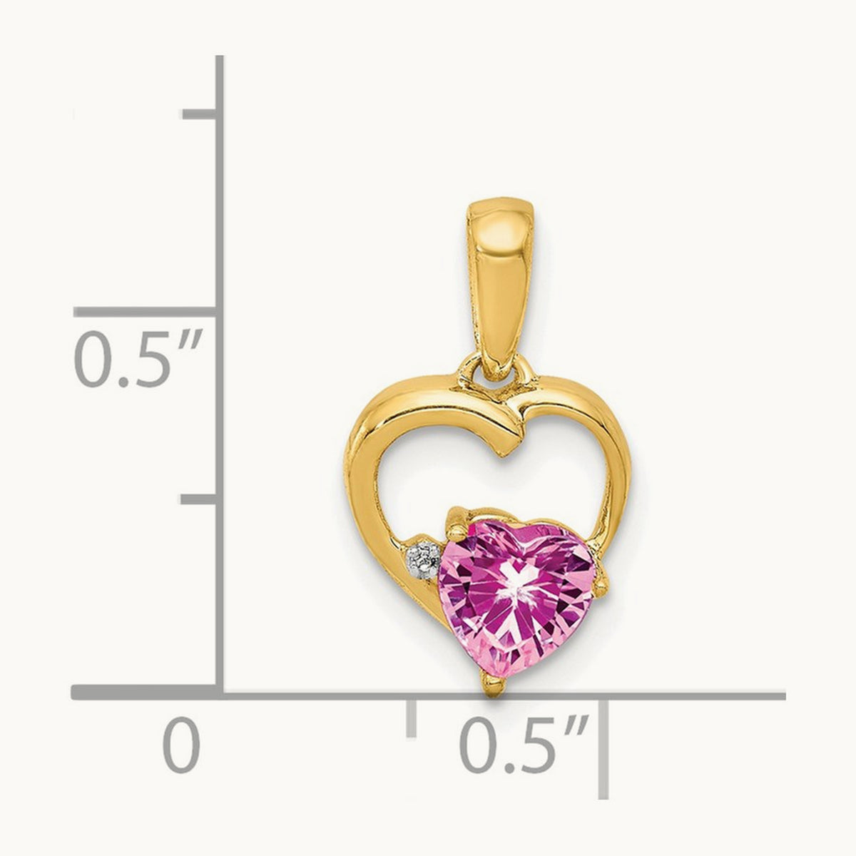Created Sapphire and Diamond Heart Pendant — photo set