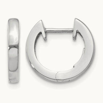 Hinged Hoop Earrings, 14K White Gold