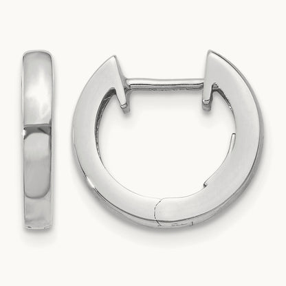 Hinged Hoop Earrings, 14K White Gold