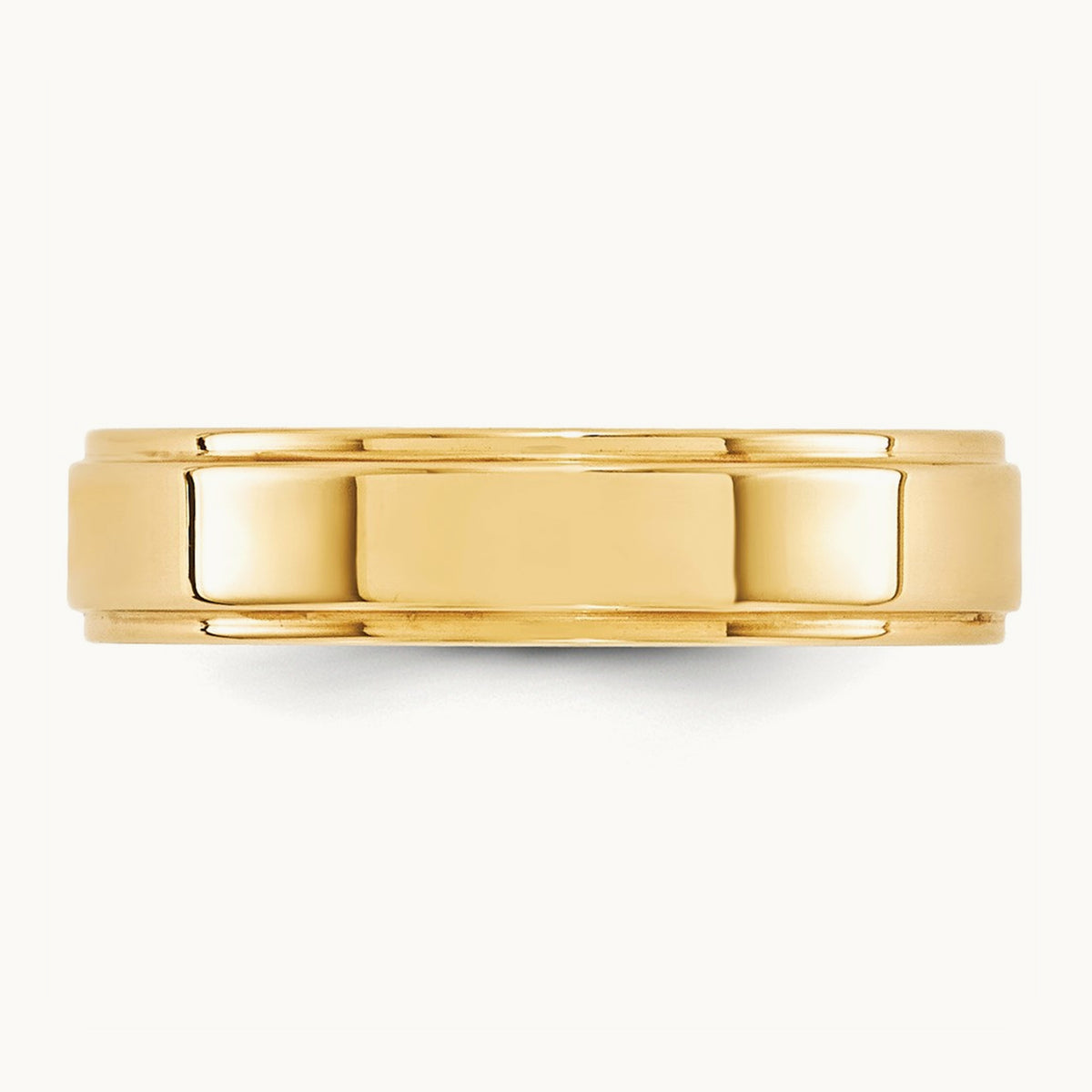 Flat with Step Edge Band, 5mm, 10K Yellow Gold