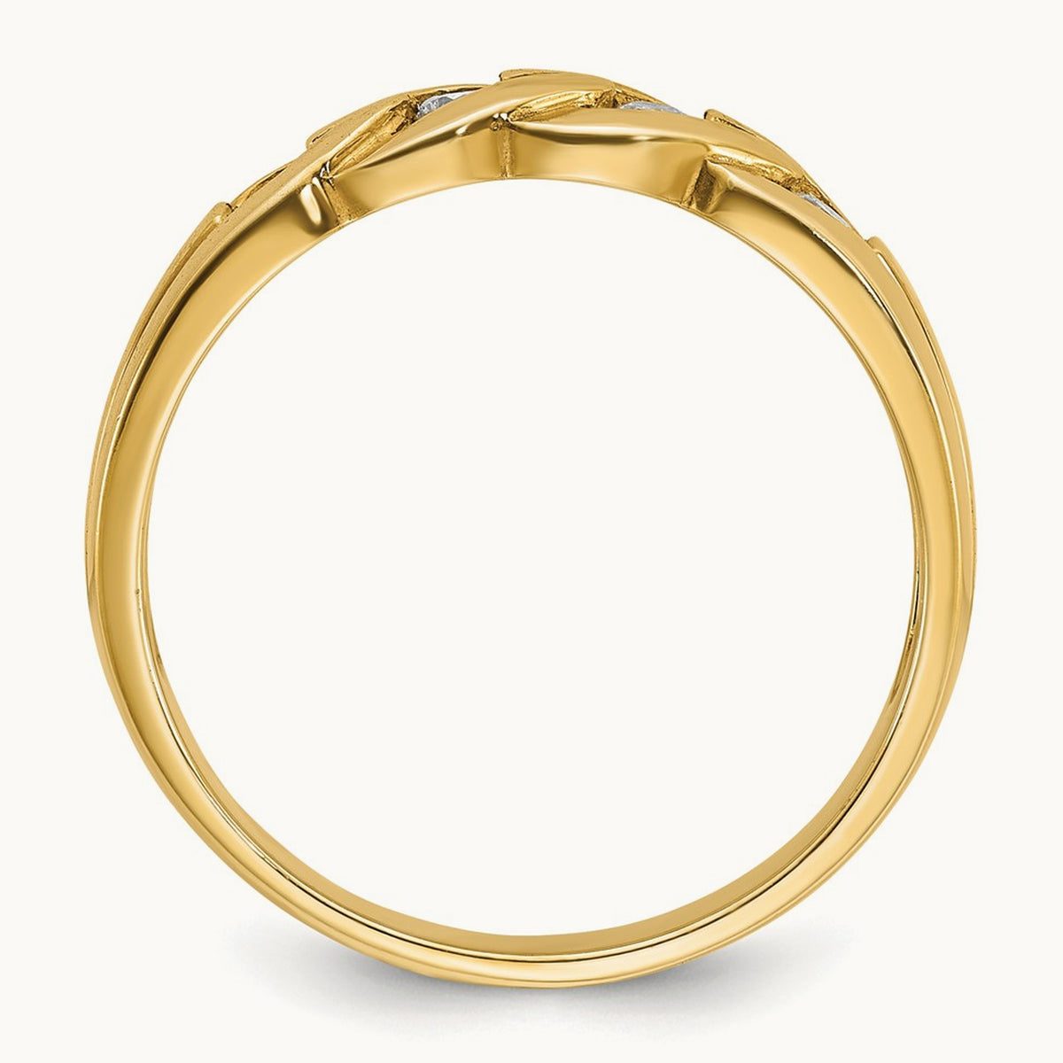 IBGoodman Men's Link Design Diamond Complete Ring, 14K