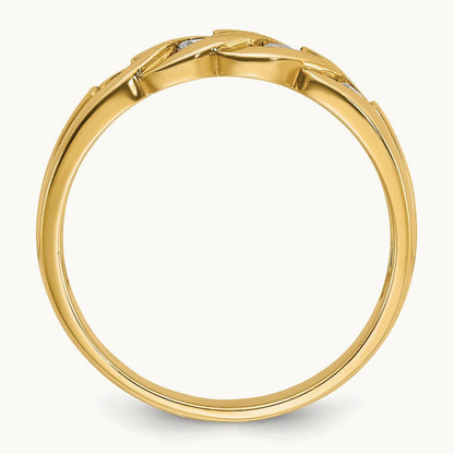 IBGoodman Men's Link Design Diamond Complete Ring, 14K