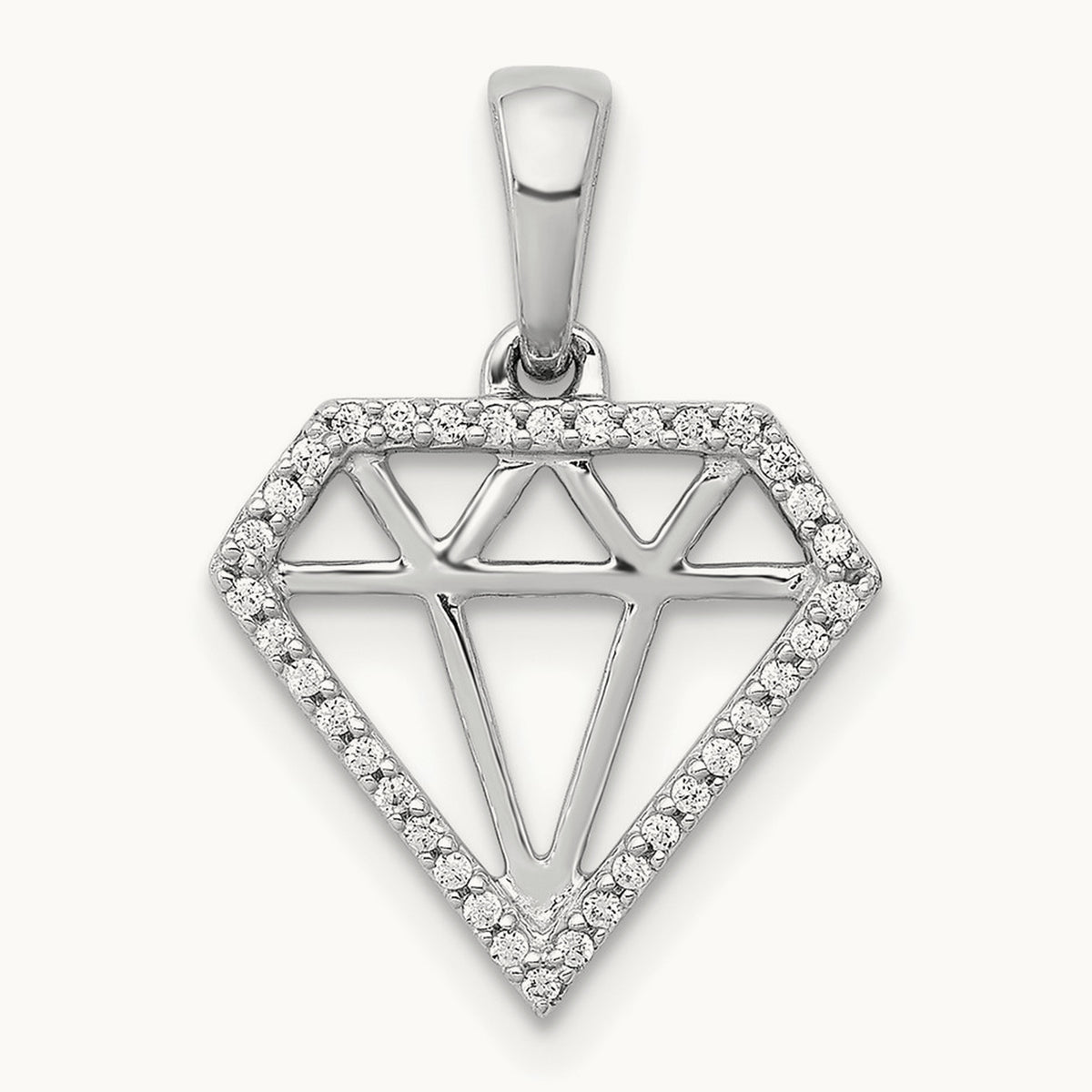 Diamond Gemstone-shape Pendant, 14K White Gold