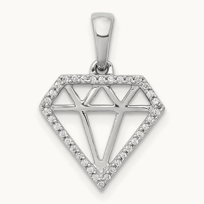 Diamond Gemstone-shape Pendant, 14K White Gold