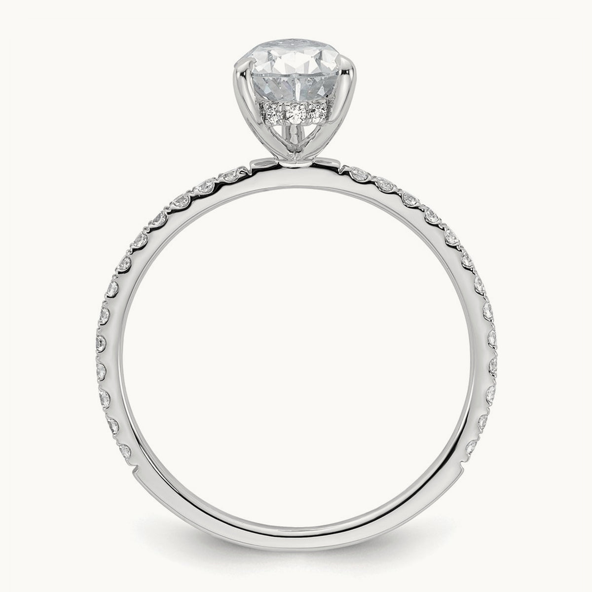 Pear Solitaire Engagement Ring, 1.25-4.75 ct tw Lab-Grown Diamond — 1 3/8 ct, 14K White Gold