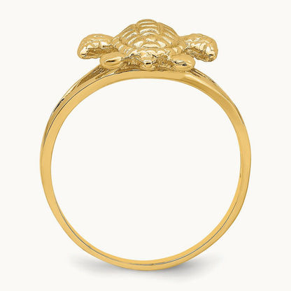 Textured Sea Turtle Ring, 14K