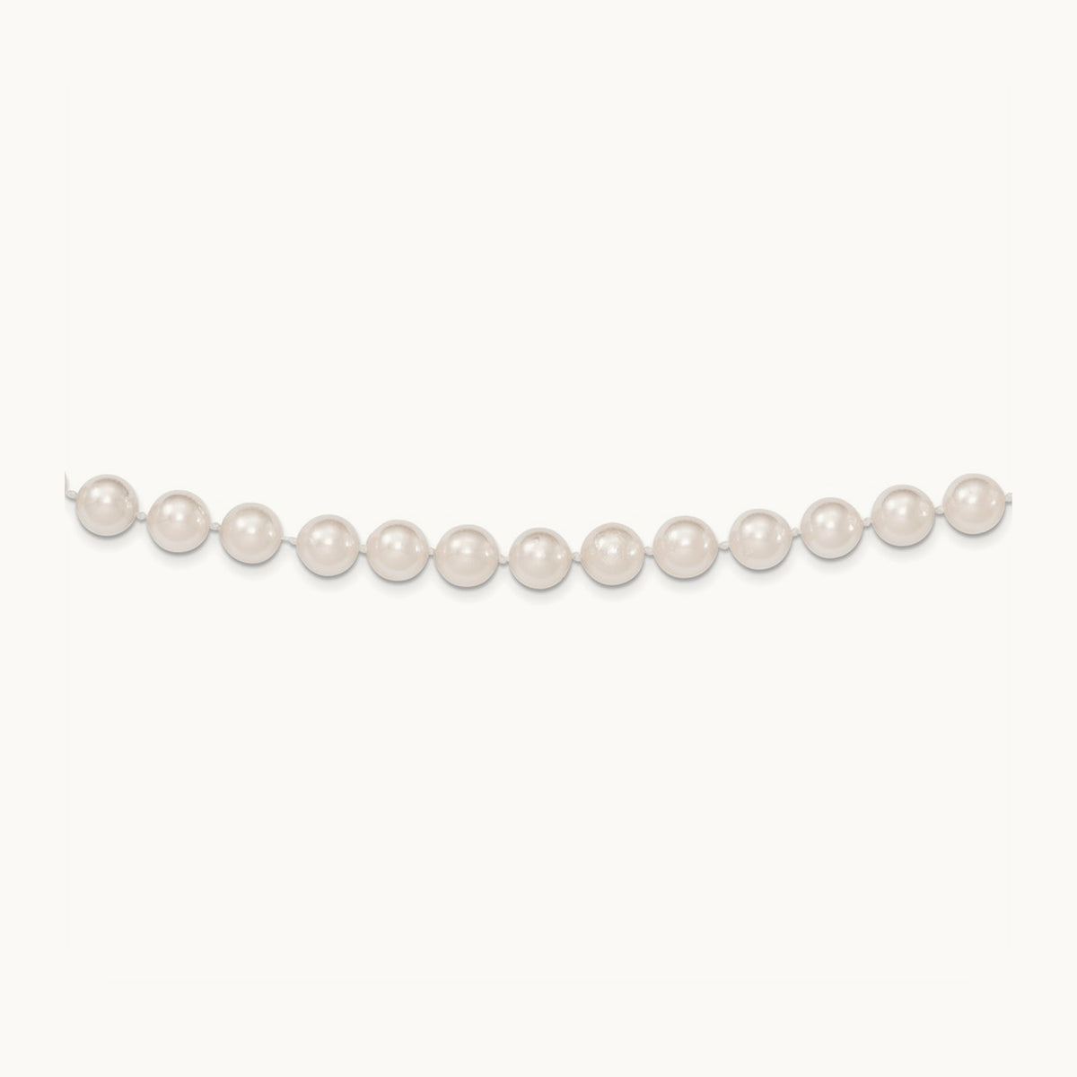 8- Round White Saltwater Akoya Cultured Pearl Necklace, 14K