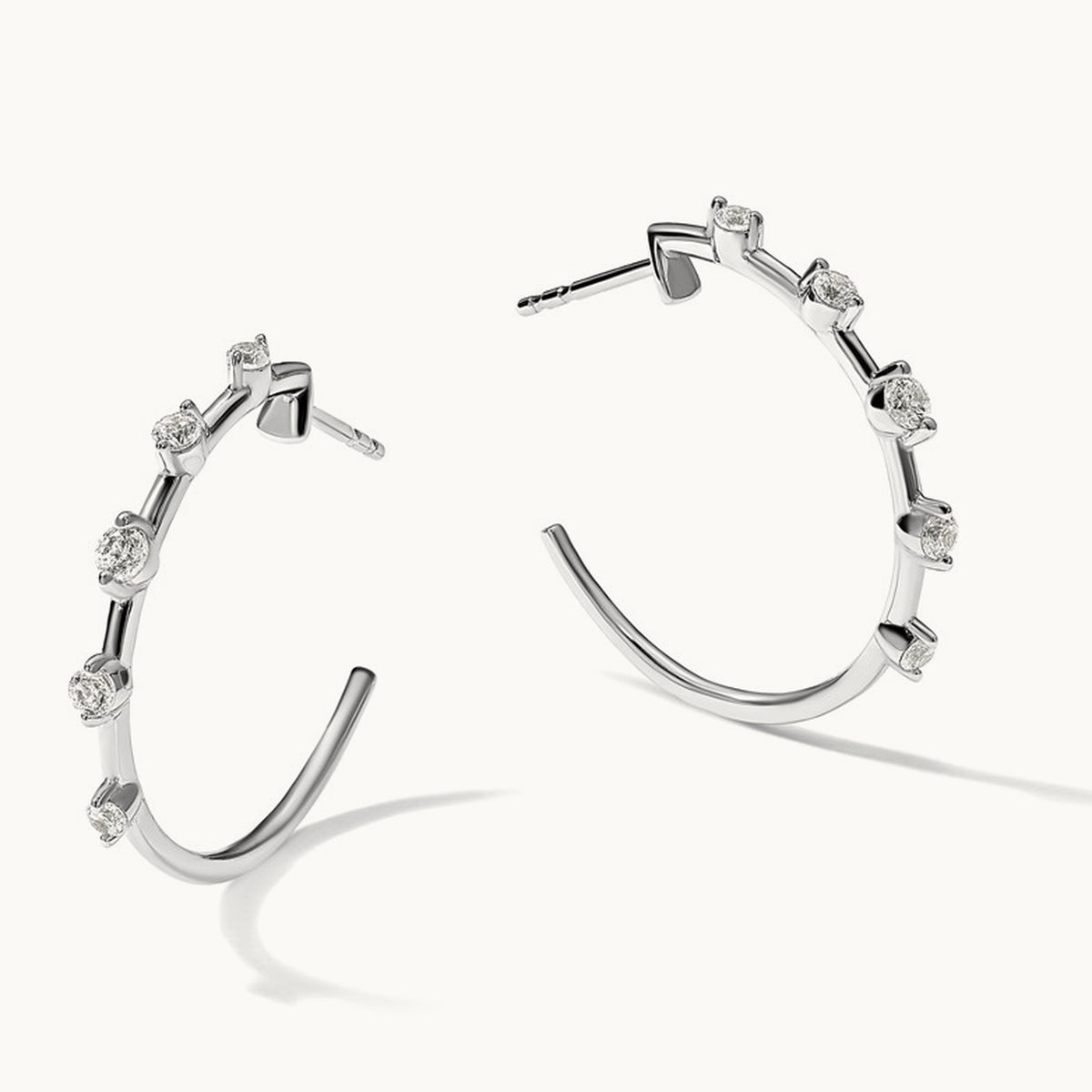 C-Hoop Post Earrings, 0.50 ct tw Lab-Grown Diamond