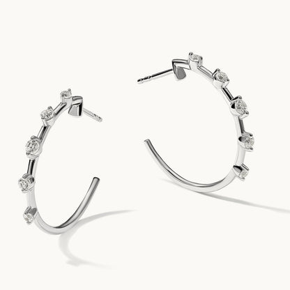 C-Hoop Post Earrings, 0.50 ct tw Lab-Grown Diamond