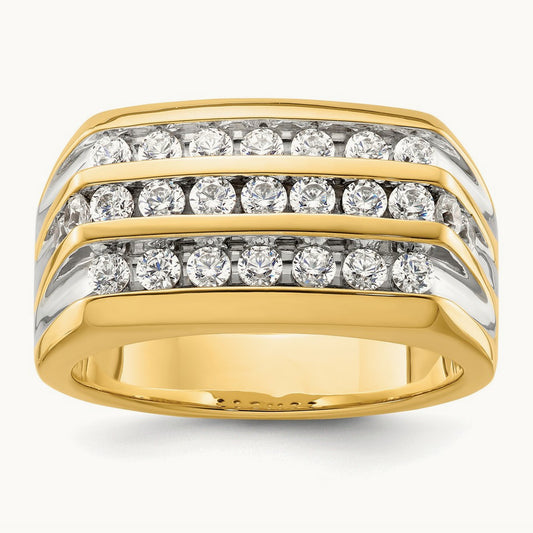 Rhodium-plated Men's Ring, 1.25 ct tw Lab-Grown Diamond