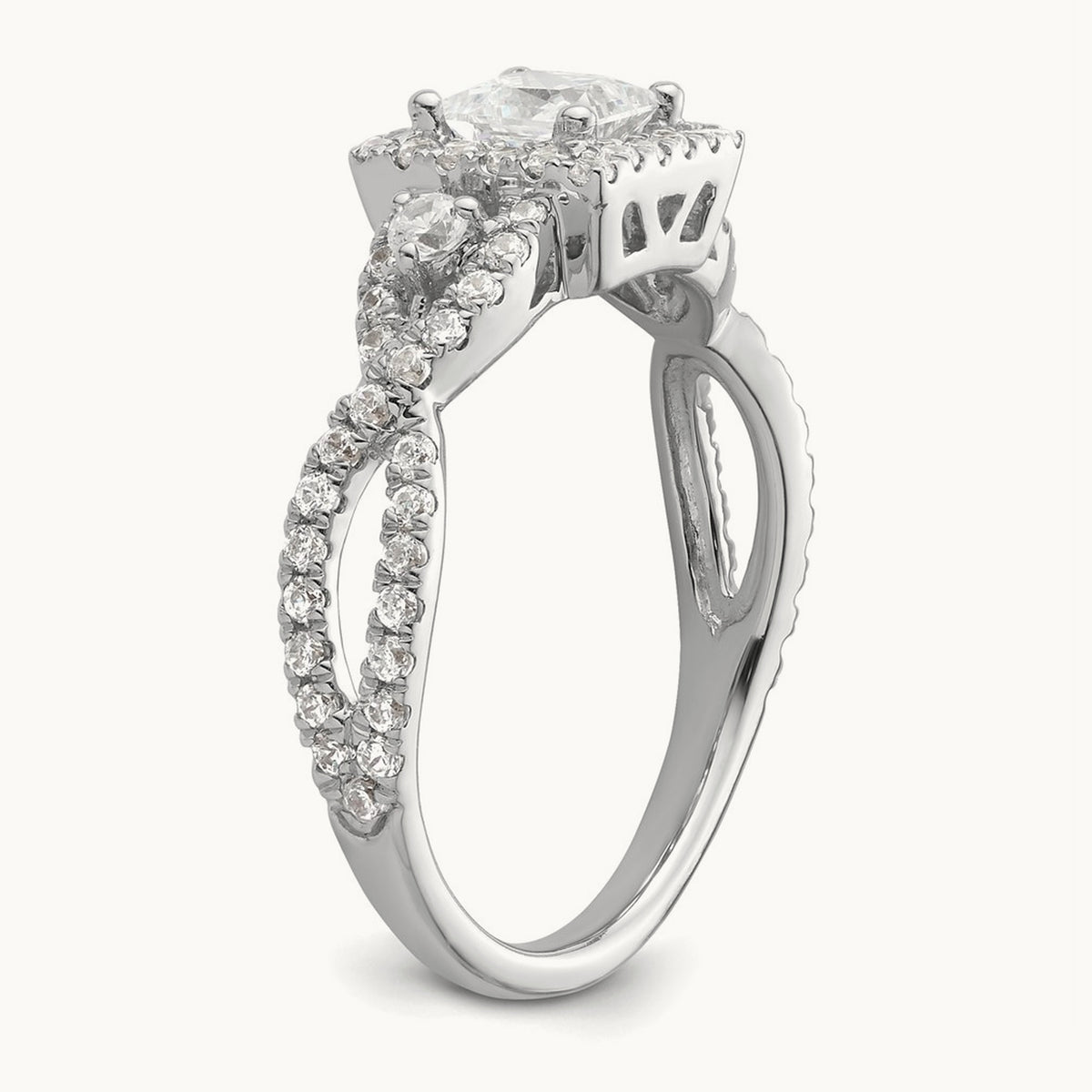 Princess Semi-Mount Halo Engagement Ring, 0.50 ct tw