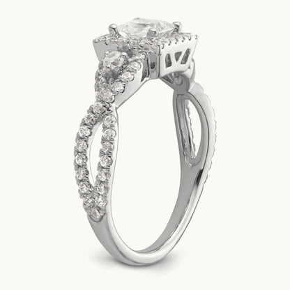 Princess Semi-Mount Halo Engagement Ring, 0.50 ct tw