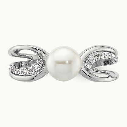 Polished Diamond and Pearl Fashion Ring — photo set
