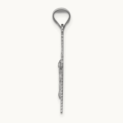 Crucifix Pendant, 14K White Gold