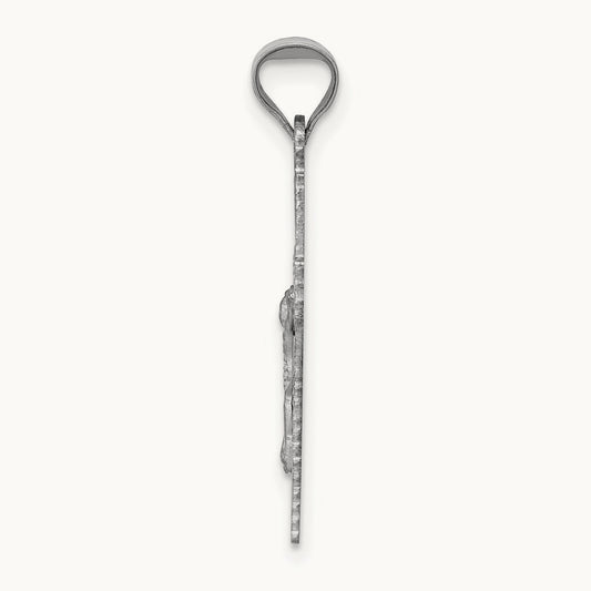 Crucifix Pendant, 14K White Gold