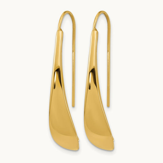 Polished Threader Earrings, 14K — Leslie's