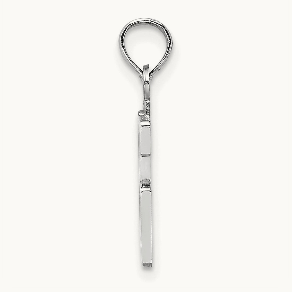 Polished Number 16 Pendant — 14K White Gold