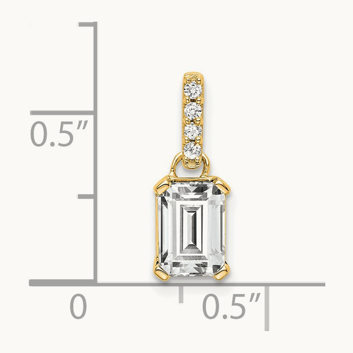 Topaz and Diamond Pendant — 14K Yellow Gold