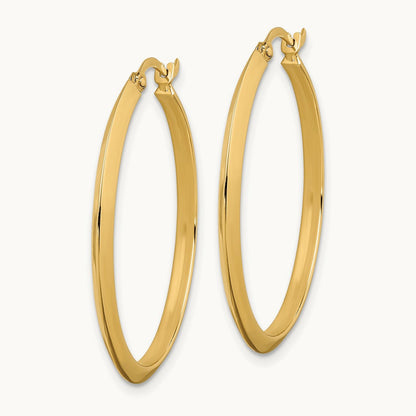 Polished Hoop Earrings — 14K Yellow Gold