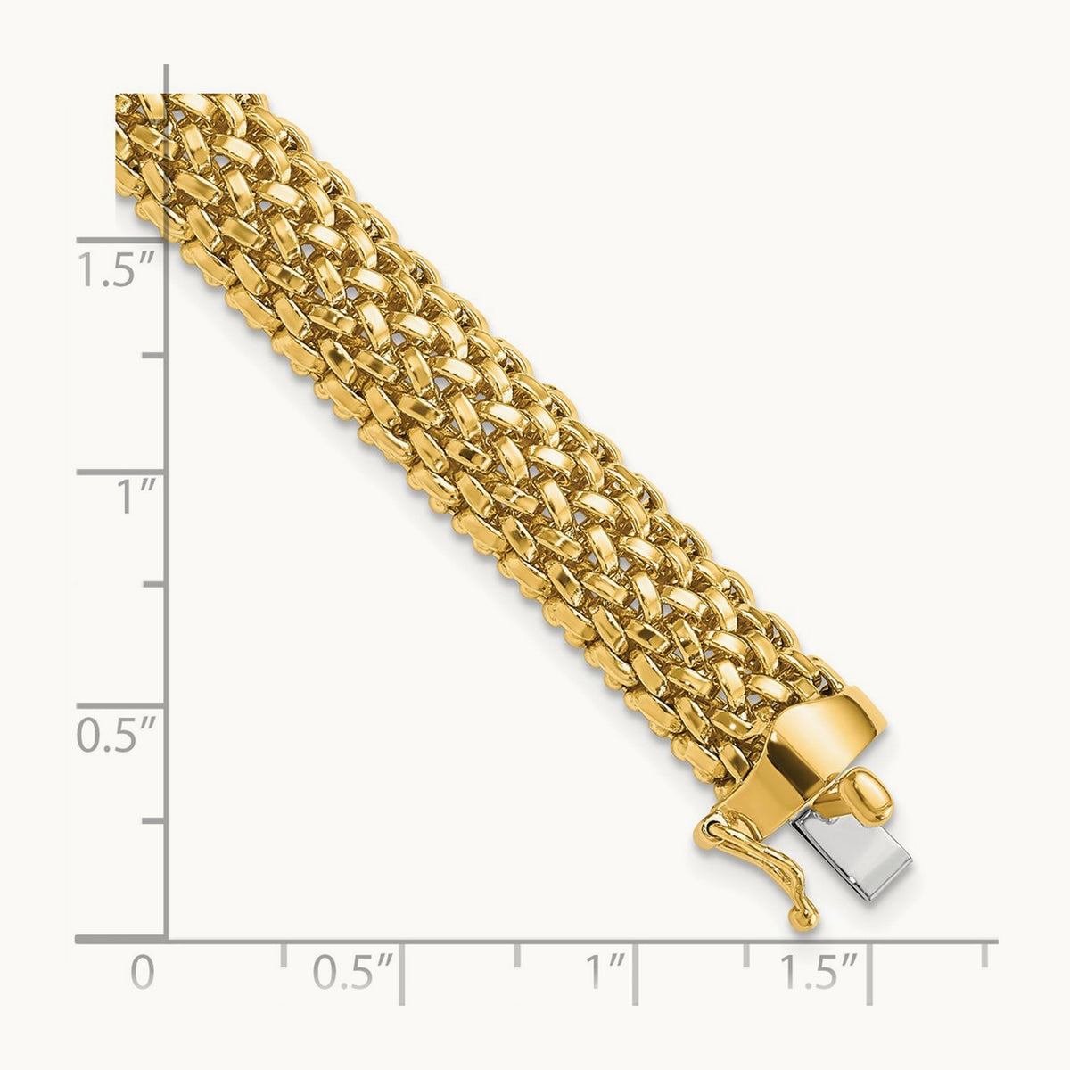 7.25in Polished Mesh Bracelet — 14K Yellow Gold, 9.25mm