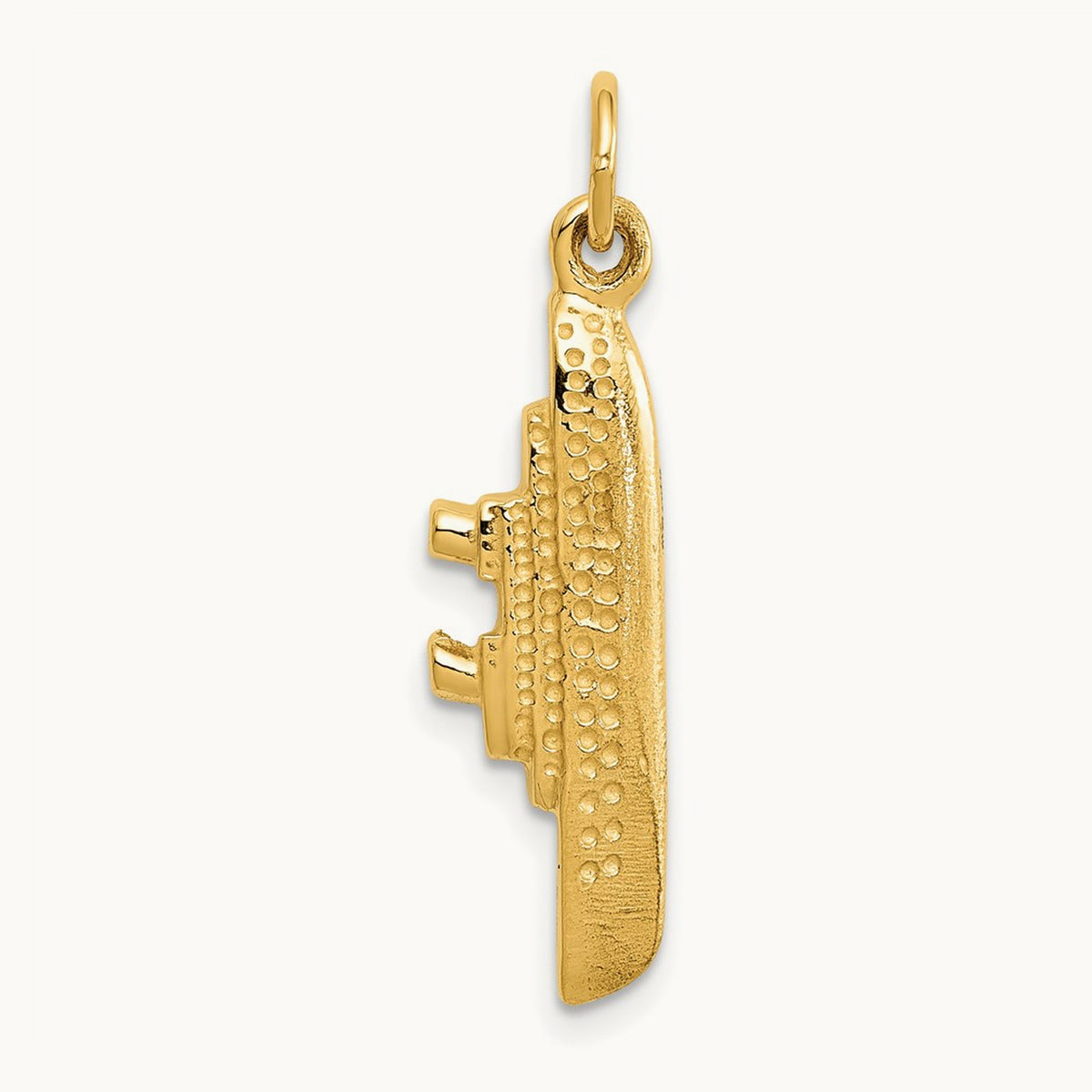 Solid Polished 3-D Cruise Ship Charm, 14K